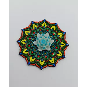 Podstawka pod kadzidełka - zielona mandala