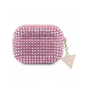 Guess Rhinestone Triangle Charm - Etui AirPods 1/2 gen (różowy)