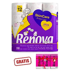 Papier toaletowy Renova Skin Care Plus 12 szt +gratis