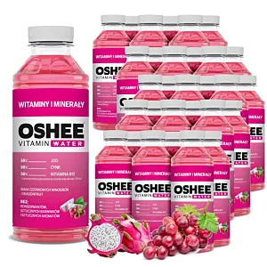 30x OSHEE Vitamin Water witaminy i minerały winogrona - dragonfruit 555 ml
