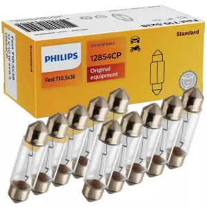 Żarówki 10x C10W 37mm PHILIPS 12V 10W