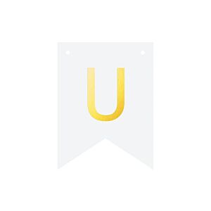Baner DIY, 16 cm, biały, literka "U" [stwórz swój napis na imprezę,dekoracja]