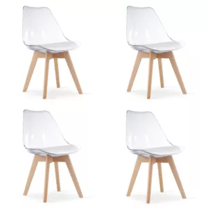 Krzesło MARK - przezroczyste / nogi naturalne x 4