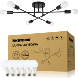 Zestaw Lampa sufitowa Heckermann NST-P8023 + 6x Żarówka LED A60