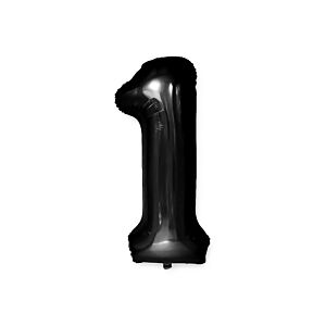 Balon foliowy "cyfra 1", czarna, 100 cm [balon na hel, cyfra duża, urodziny]