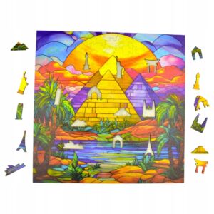 Puzzle Piramidy w Gizie Mruu&Pruu 25 x 25 cm 150 el. Układanka drewniana