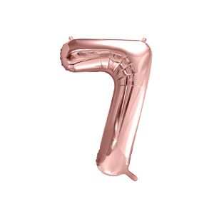 Balon foliowy "cyfra 7", różowe złoto, 100 cm [balon na hel, cyfra duża, urodziny]