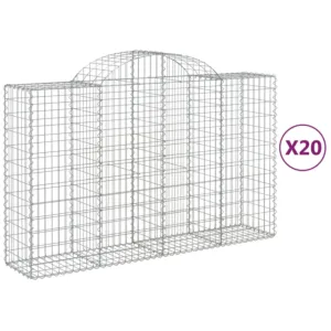 Kosze gabionowe, 20 szt, 200x50x120/140cm, galwanizowane żelazo