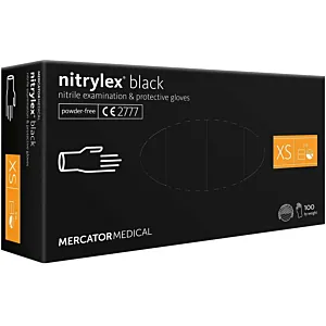 Rękawice Nitrylowe 100 sztuk / Czarne / Rozmiar: 6 - XS / Nitrylex Black