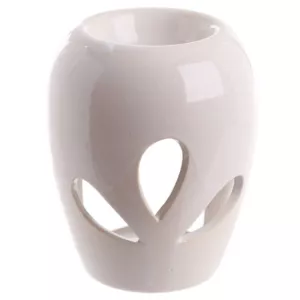 Mały ceramiczny podgrzewacz do olejku w kształcie bulwy 10.5cm biały