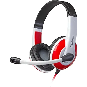 SŁUCHAWKI DEFENDER Z MIKR WARHEAD G-120 BIAŁO-CZERWONE + GRA!!!