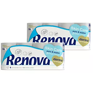 2x Papier toaletowy Renova Skin Care Derma 8R