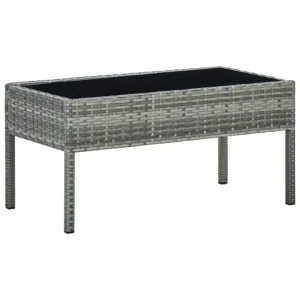 Stolik ogrodowy, szary, 75x40x37 cm, rattan PE