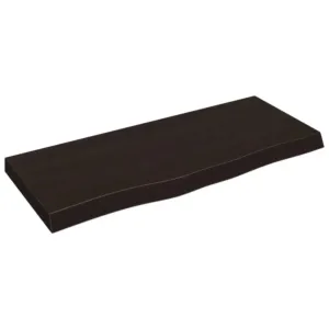 Półka, ciemnobrązowa, 100x40x(2-6) cm, wykończone drewno dębowe