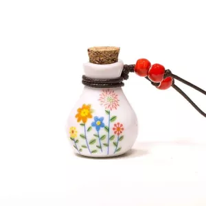 Buteleczka na olejek eteryczny kwiaty mała  3,5x2 cm