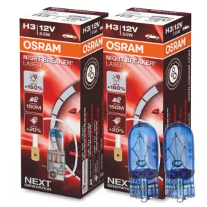 Mocne żarówki H3 OSRAM Night Breaker Laser + W5W