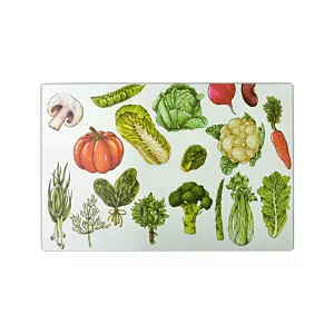 ARIA Deska do krojenia 20x30cm           szklana warzywa