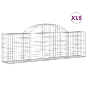 Kosze gabionowe, 18 szt, 200x30x60/80 cm, galwanizowane żelazo
