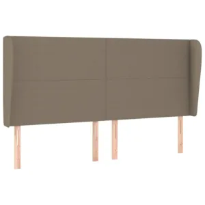 Zagłówek uszak, taupe, 203x23x118/128 cm, tkanina