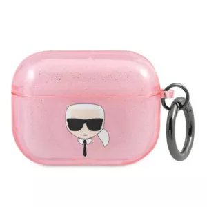 Karl Lagerfeld Karl Head Glitter - Etui Airpods Pro (różowy)