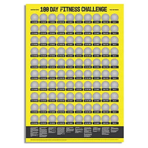 Plakat Zdrapka - Wyzwanie 100 Dni Fitness - Wersja Angielska
