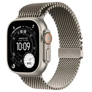 Apple Watch Ultra 3 GPS + Cellular, koperta 49 mm z tytanu w kolorze naturalnym, bransoleta mediolańska z tytanu w kolorze naturalnym - rozmiar M