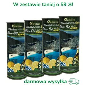 Oliwa z oliwek Aristeon zestaw 4 oliw 1 litr z cytryną DARMOWA DOSTAWA