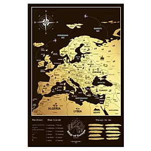 Mapa Europy - Złota Mapa Zdrapka