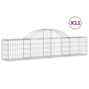 Kosze gabionowe, 11 szt, 200x30x40/60 cm, galwanizowane żelazo