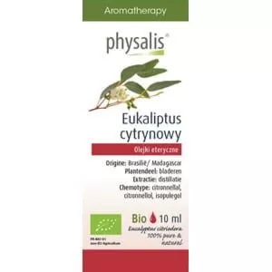 OLEJEK ETERYCZNY EUKALIPTUS CYTRYNOWY (CITROEN EUCALYPTUS) BIO 10 ml - PHYSALIS