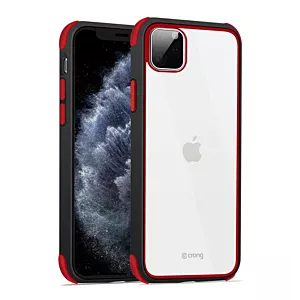 Crong Trace Clear Cover - Etui iPhone 11 Pro (czarny/czerwony)