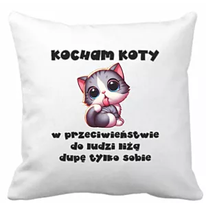 Kocham Koty Poszewka na jaśka 40x40