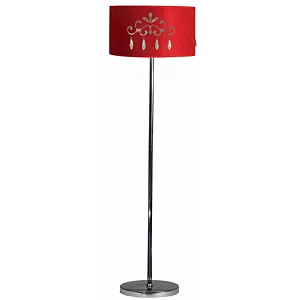 DECOR LAMPA PODLOGOWA CZERWONA 1X60W E27 + ABAŻUR 77-30729