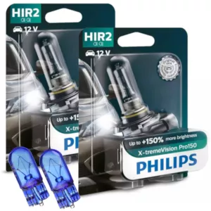 Żarówki HIR2 PHILIPS X-treme Vision Pro150 + W5W