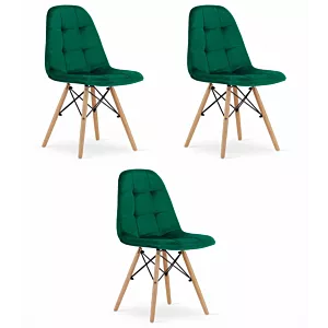 Krzesło DUMO - ciemna zieleń aksamit x 3