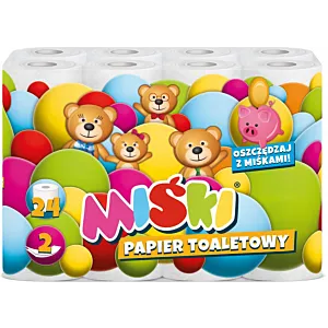 Papier toaletowy 24R MIŚKI 2W MIX - 24 Rolki