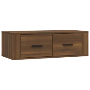 Wisząca szafka pod TV, brązowy dąb, 80x36x25 cm