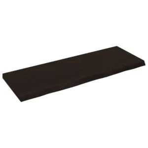 Półka, ciemnobrązowa, 140x50x(2-6) cm, wykończone drewno dębowe