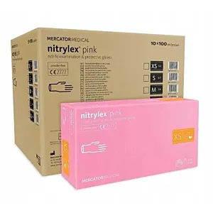 Rękawice Nitrylowe 100 szt. 6-XS Nitrylex Pink - 10 szt.