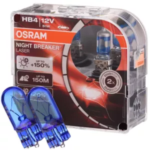 Mocne żarówki HB4 OSRAM Night Breaker Laser + W5W