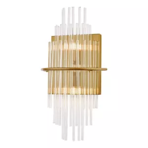 Kinkiet Lukas 2 Light Wall Light Antique Gold Glass