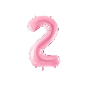 Balon foliowy "cyfra 2", różowa, 100 cm [balon na hel, cyfra duża, urodziny]