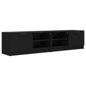 Szafki pod TV, 2 szt., czarne, 80x35x36,5 cm