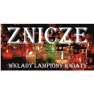 Baner Reklamowy Solidny 2m x 1m Znicze Wkłady Lampiony Kwiaty