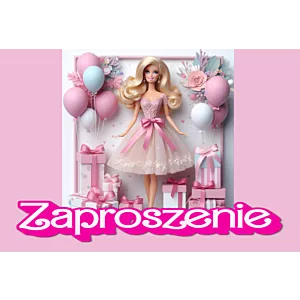 Zaproszenie Na Urodziny Barbie 150mm x 100mm 1szt + koperta