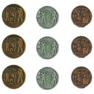 Zestaw 9 Egipskich Metalowych Monet