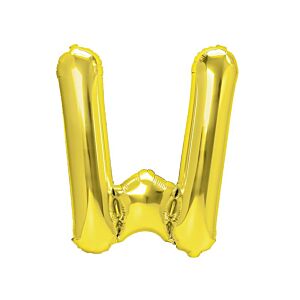 Balon foliowy „litera W”, złota, 40 cm [balon na powietrze]