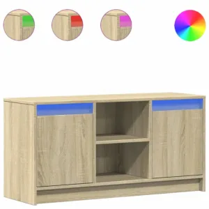 Szafka pod TV z LED, dąb sonoma, 100x34x50 cm