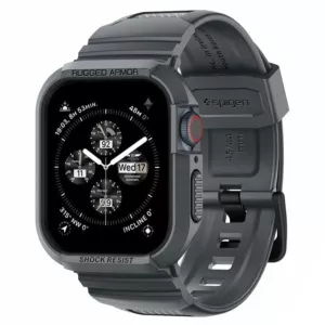 Spigen Rugged Armor Pro - Pasek z obudową do Apple Watch 4/5/6/7/8/9/SE 44/45 mm (Dark Grey)