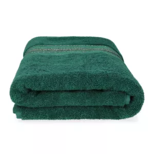 Ręcznik DUKE z paskami lureksowymi zielony 50x90 cm HOMLA